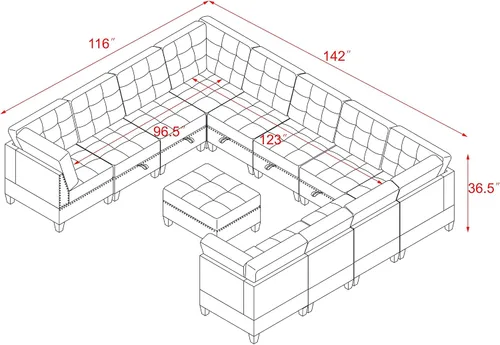 Vista 2 de ECLYL Juego de muebles seccionales de felpilla reversible con asiento de almacenamiento, sofá cama en forma de L con almacenamiento Ottman