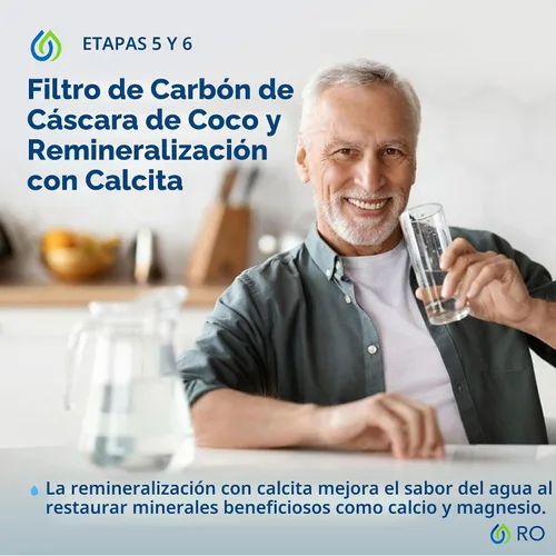 Vista 8 de Kind Water Sistema de agua potable de ósmosis inversa de 6 etapas con grifo de níquel cepillado (níquel cepillado)
