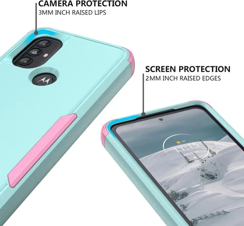 Vista 5 de TJS Funda para Motorola Moto G Pure 2021 Moto G Power 2022 (azul claro)