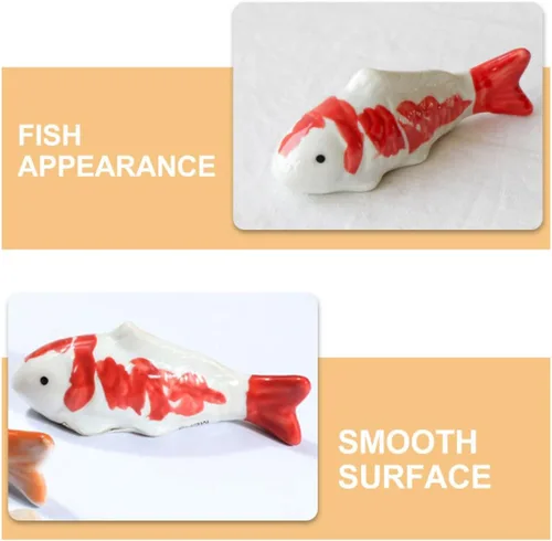 Vista 8 de 2Pcs Ceramic Floating Fish Ornament Aquarium Decoration Fish Tank Figurine Stylish Statue for Ponds Desktop Bird Bath Pool Decor