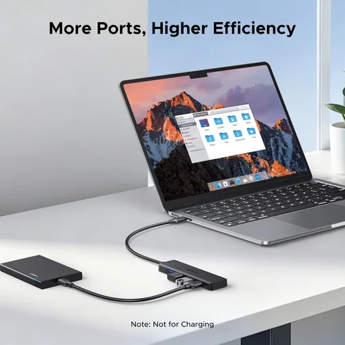 Vista 6 de UGREEN Hub USB C, 4 puertos USB A Splitter Ultra-Slim USB Expander USB para mouse, teclado, unidad flash, disco U, impresora compatible con laptop
