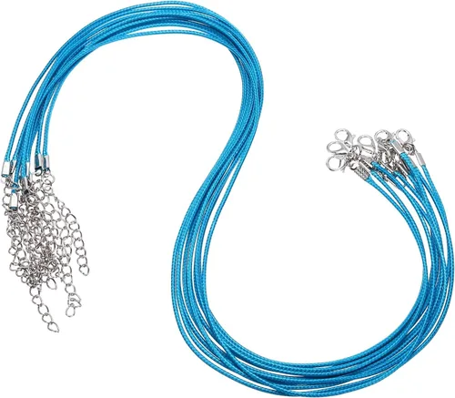 Vista 87 de MECCANIXITY 10 cordones de collar encerado de 18 pulgadas, cadena de collar a granel con cierre de 0.059 in de cuerda de cuero encerado para hacer