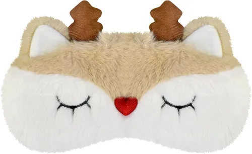 Vista 13 de Lindas máscaras para dormir con diseño de animales de dibujos animados, máscara de felpa para dormir y con los ojos vendados de viaje, divertida