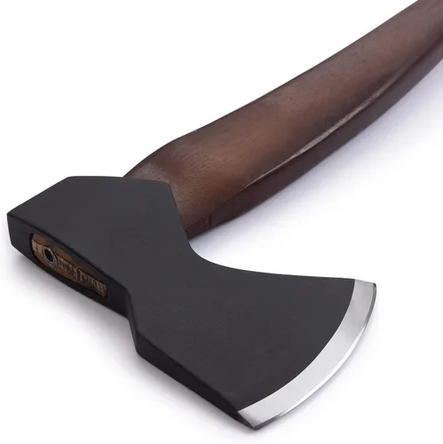 Vista 2 de Barebones Hacha de tala - Hoja de acero al carbono - Hacha multiusos - Acentos de cuero - Funda de poliéster
