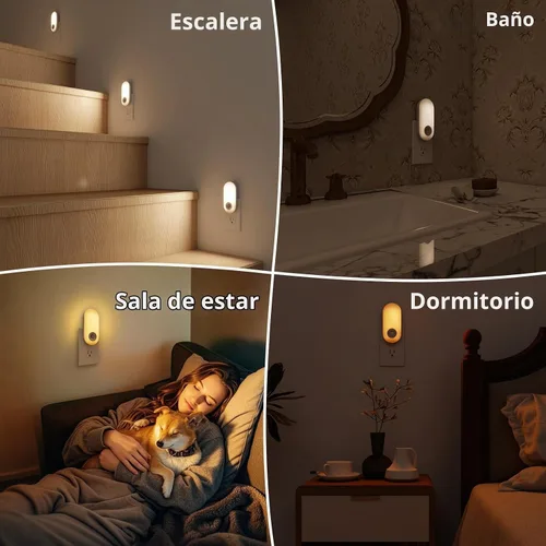 Vista 6 de Dawnrise Luces nocturnas brillantes que se enchufan en la pared, sensor