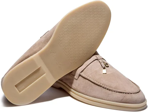 Vista 5 de Mocasines de piel de ante de diseño prémium con dijes de verano para mujer