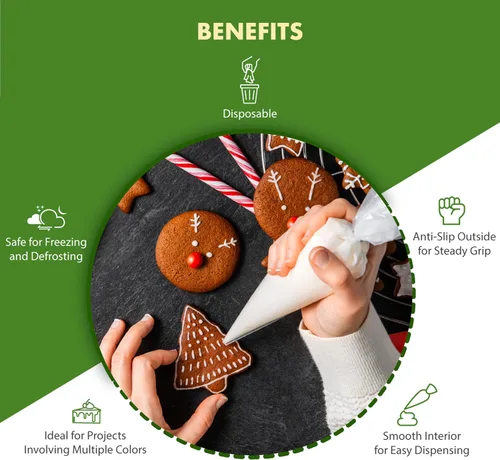 Vista 3 de Regency Wraps Bolsa de pastelería profesional de grado de chef resistente para rellenar pasteles, decoración de pasteles y galletas, esenciales