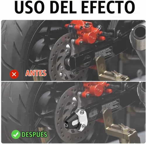Vista 4 de Kit de ajustador de eje de cadena, tensor de ajuste de cadena de aluminio CNC Billet, herramienta de ajuste de cadena de motocicleta, carrete