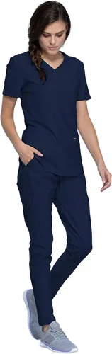 Vista 4 de Form Scrubs para mujer, cuello en V elástico de punto CK840