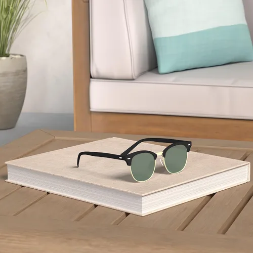 Vista 15 de AEVOGUE Gafas de sol polarizadas para mujeres y hombres semi marco retro gafas de sol AE0369