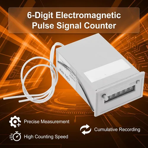 Vista 5 de Contador electromagnético CSK6-NKW Contador de pulso de 6 dígitos (DC 12V)