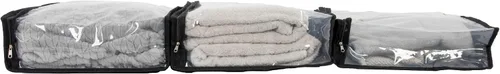 Vista 6 de Household Essentials Bolsas de almacenamiento para suéter con cremallera para debajo de la cama con panel de visión transparente, juego de 3