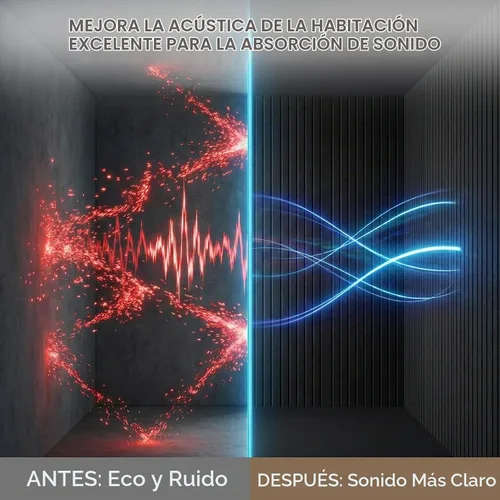 Vista 7 de Paquete de 10 paneles acústicos grandes de 48 x 24 x 0.38 pulgadas, paneles de pared autoadhesivos para amortiguar el sonido, paneles de pared Negro