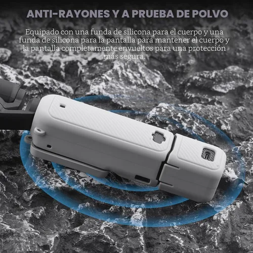 Vista 6 de BRDRC Funda de silicona Pocket 3, funda protectora con protector de lentes, funda antiarañazos compatible con DJI OSMO Pocket 3 Combo para creadores