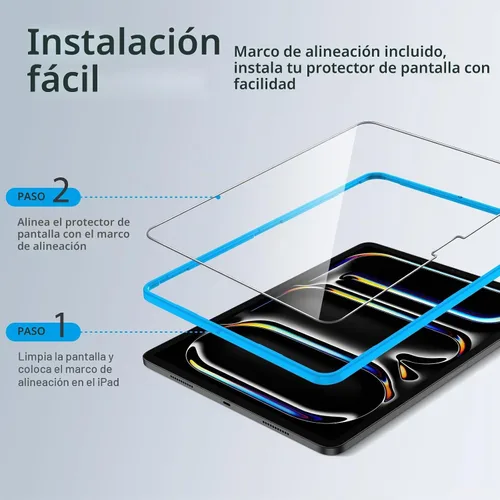 Vista 2 de SPARIN Protector de pantalla para iPad Pro de 11 pulgadas M5 2025/M4 2024 (6ª/5ª generación), con protector de lente de cámara y marco