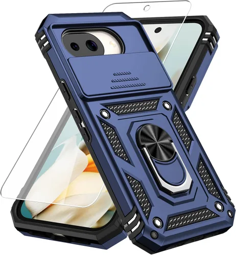 Vista 14 de Funda para Pixel 10a, con cubierta para lente de cámara, protector de pantalla HD, [grado militar] anillo de montaje de coche con soporte híbrido