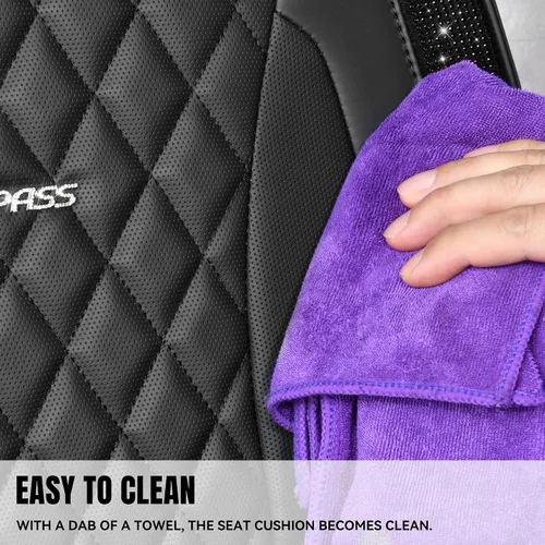 Vista 8 de Car Pass Funda de asiento trasero, brillantes, acolchadas, cuero napa, impermeable, transpirable, protector de ajuste universal para automóvil