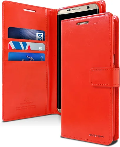 Vista 48 de GOOSPERY Funda Blue Moon para Galaxy S21 de 6.2 pulgadas (2021), soporte de piel sintética premium con soporte para tarjetas (negro)