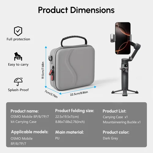 Vista 7 de STARTRC PHOTO Estuche de transporte para estabilizador de cardán DJI Osmo
