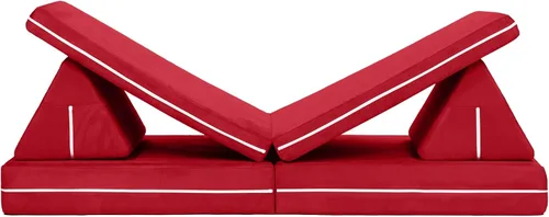 Vista 13 de Jaxx Playscape - Imaginativo juego de muebles modulares/sofá - Patrones divertidos para niños (arco iris/rosa)