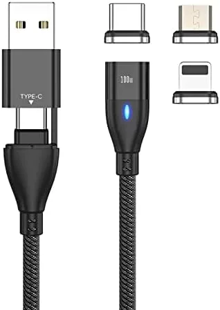 Vista 2 de BoxWave Cable Compatible with Elgato Wave3 (Cable by BoxWave) - MagnetoSnap PD AllCharge Cable (100W), Magnet PD 100W Charging Cable USB Type-C