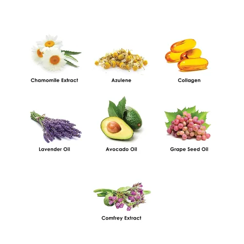 Vista 8 de Dermelect Crema hidratante facial de reparación rápida para cara, crema antienvejecimiento con manzanilla, azuleno, colágeno, aceite de aguacate