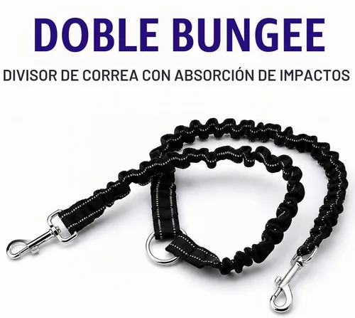 Vista 8 de Correa doble retráctil para perros de hasta 115 libras – 18.6 pies de correa de acoplamiento para perros pequeños y medianos – un sistema de Gris