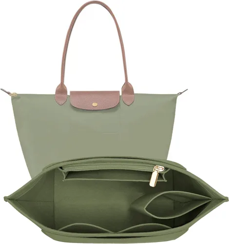 Vista 8 de LOUKAYCCI Organizador de fieltro para bolsa Longchamp Le Pliage (S, beige)