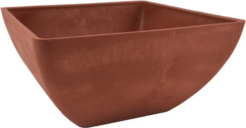 Vista 9 de PSW Pot Collection Maceta cuadrada compuesta de plástico, piedra y madera, de 12 x 6 pulgadas, sin orificio de drenaje (perforable), moderna maceta