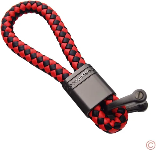 Vista 7 de Llavero con cuerda de diseño de tejido de bellota para automóvil, compatible con Porsche Maserati Mercedes BMW Cadillac Lexus Ford Toyota VW Honda
