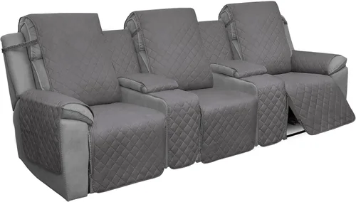 Vista 12 de Easy-Going - Funda reclinable con consola, funda de sofá reversible para sala de estar, funda de sofá dividida para cada asiento con correas