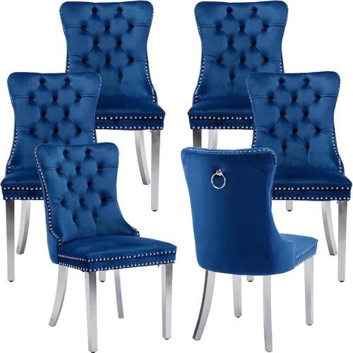Vista 53 de Juego de 2 Sillas de Comedor Modernas de Mediados de Siglo, Tapizadas en Terciopelo Beige con Respaldo Acolchado, Sillas de Cocina y Comedor, Patas