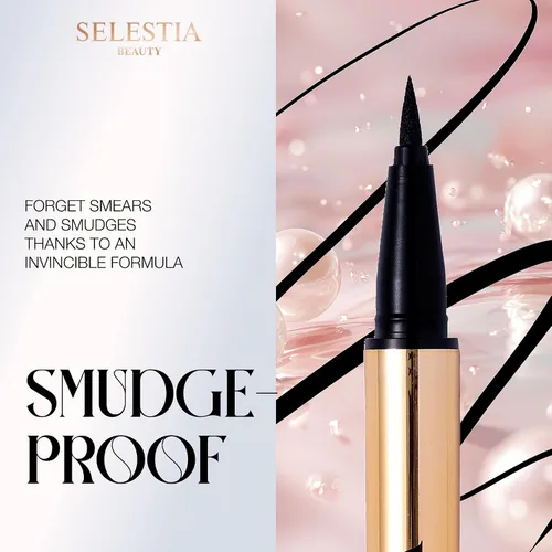 Vista 3 de SELESTIA BEAUTY Lápiz delineador líquido negro Queen Cobra – Larga duración – Secado rápido, sin descamación – Aplicador fino y color intenso