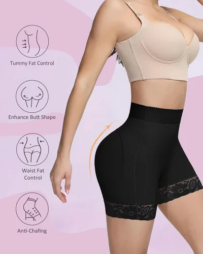 Vista 2 de SHAPSHE Faja moldeadora para mujer, pantalones cortos con control de abdomen, moldeadores de cuerpo, cintura alta, levantadores de glúteos, muslos