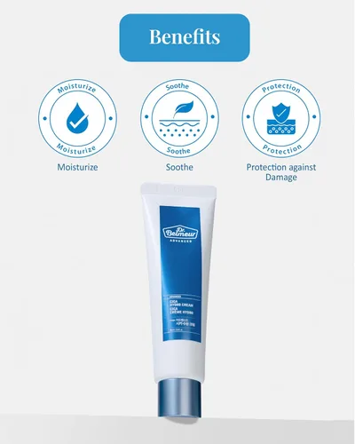 Vista 5 de DR. BELMEUR Advanced Cica Hydro Cream (2 fl oz) - Hidratante facial calmante, fortalecedor de barreras para pieles sensibles. Cuidado de la piel