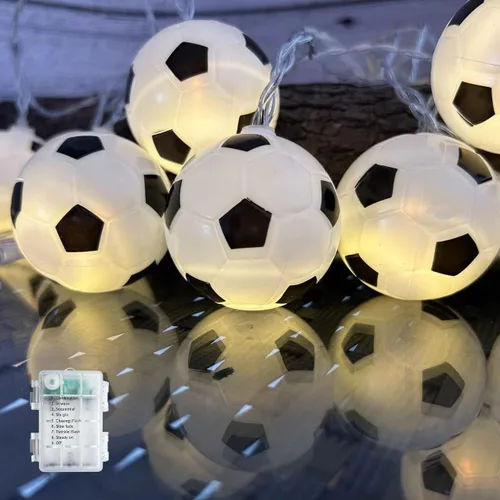 Vista 11 de Luces de Cadena de Baloncesto, 14 pies 20 LED Alimentadas por Batería para Interiores, Decoración Deportiva Pelota Fiesta Temática Deportiva Luces