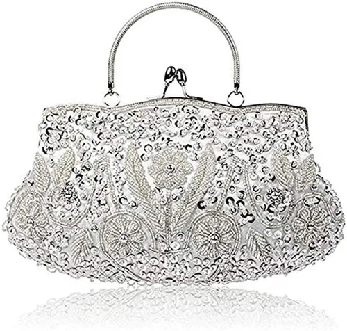 Vista 13 de Gets Noble - Bolso de noche con lentejuelas y cuentas para mujer