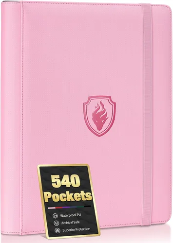 Vista 10 de Carpeta prémium de 9 bolsillos para tarjetas de 360 tarjetas, carpeta de tarjetas comerciales Fabmaker PU Sturdy Card Collection Album