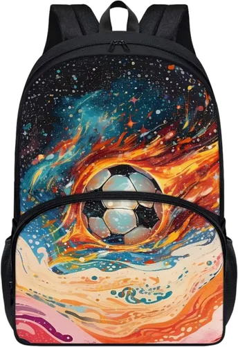 Vista 8 de American Flag Fire Galaxy Pattern Kids Backpack for Boys Girls Elementary Students Bookbag Middle School Bag Lightweight Children Travel Bag
