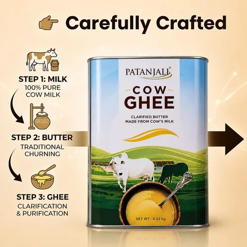 Vista 8 de Patanjali Ghee de vaca 4.53 kg / 9.98 lb
