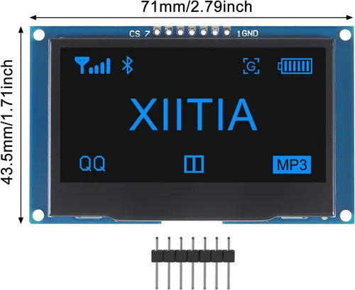 Vista 3 de 2 unids 2.42 pulgadas 128x64 OLED LCD módulo SSD1309 7 Pin SPI/IIC I2C interfaz serie para Arduino UNO R3 (luz azul)