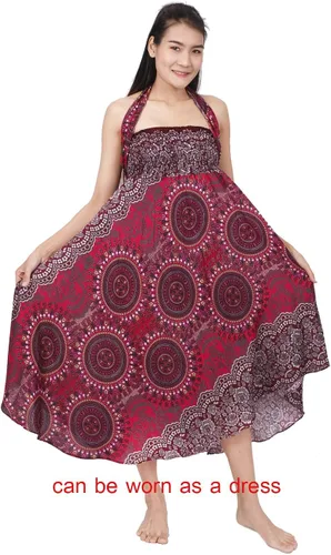 Vista 6 de Banjamath Falda larga estilo bohemio gitano bohemio hippie para mujer