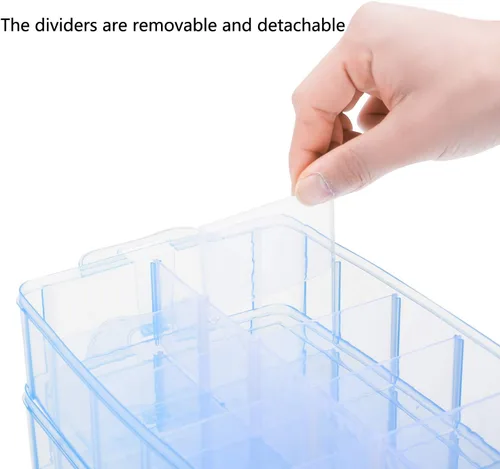 Vista 2 de Sooyee Organizador de almacenamiento para manualidades, funda de ruedas calientes, caja de costura, caja organizadora de plástico de 3 niveles