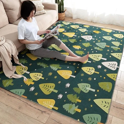 Vista 4 de Alfombras de bosque para entrada, dormitorio, sala de estar, alfombra de bosque de 2 x 3, lavable, antideslizante, suave, alfombra de pelo bajo