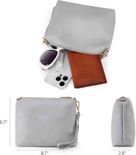 Vista 6 de Montana West Hobo Bags - Bolso para mujer, ultra suave, plegable, con monedero