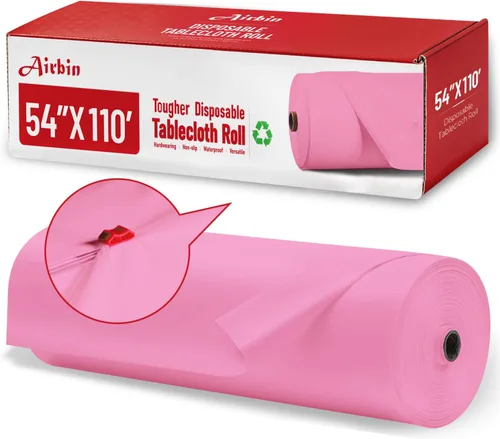 Vista 18 de Mantel de plástico, 110 pies x 54 pulgadas en rollo desechable de plástico