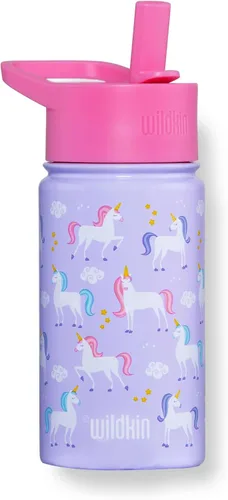 Vista 3 de Wildkin Paquete de maleta rodante con botella de agua reutilizable de acero de 14 onzas (unicornio)