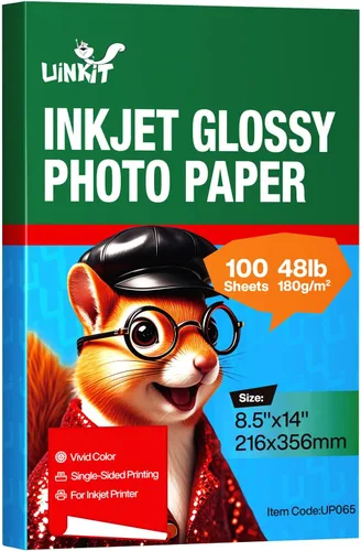 Vista 10 de Uinkit Papel fotográfico de inyección de tinta brillante de alta calidad, 4 x 6 pulgadas, 48 libras, 6.35 oz/m², 100 hojas, calidad fotográfica