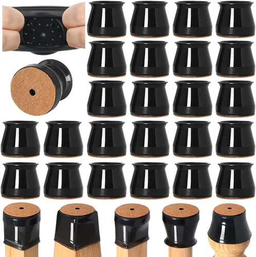 Vista 9 de 24 protectores de suelo para patas de silla para suelos de madera dura, cubiertas de silicona para proteger suelos de baldosas de madera, parte
