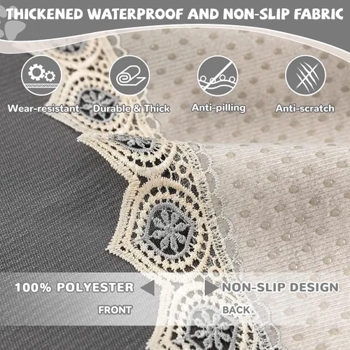 Vista 4 de Funda de sofá 100% impermeable y antideslizante para mascotas y perros, funda de sofá lavable, protector antiarañazos para gatos, para sofá